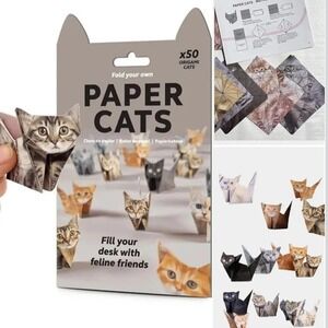 Fold Your‎ Own Paper Cats Origami Kit 50 Sheets DIY Feline Craft Set New